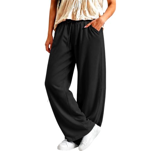 Shamonaty Barrel Sweatpants Women Wide Leg Baggy Drawstring Y2K Track Pants - image 7