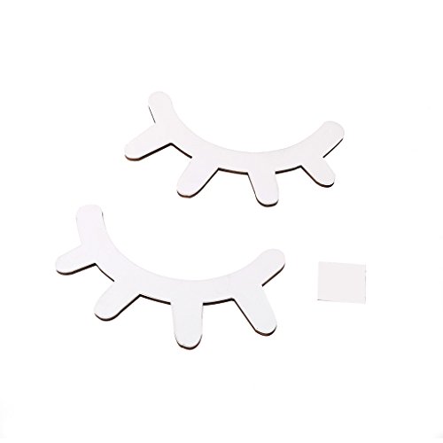 AERVEAL 2 pièces Dessin animé 3D Bois Cils fermé Autocollants Maison Chambre décalcomanie Bricolage Artisanat, Autocollant Mural Cover