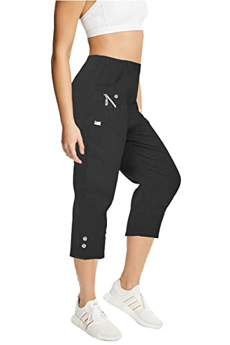 Damen-Caprihose, Dreiviertel-Hose, weich, trendig, Kirschbeere Gr. 44, Schwarz Cover