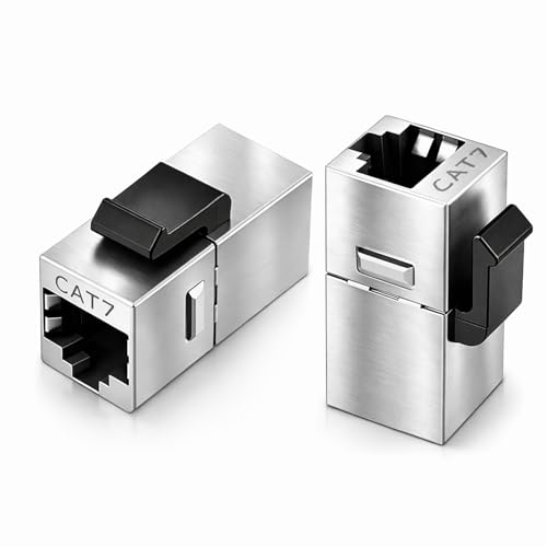 2 Pack Acoplador Keystone CAT7 RJ45 Plata miniatura 1