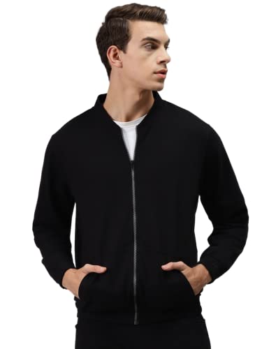 Image of Hubberholme Men's Cotton Blend Solid Collared Sweatshirt