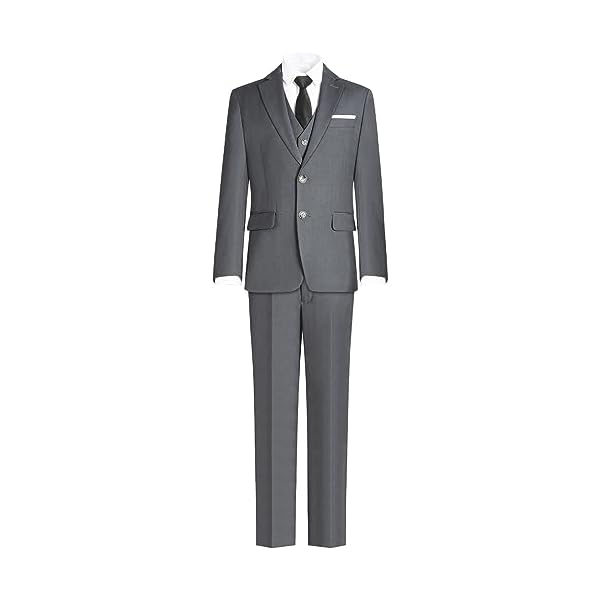 Marvelous World Boys' Formal Slim Fit Suit Set, Adjustable Waist