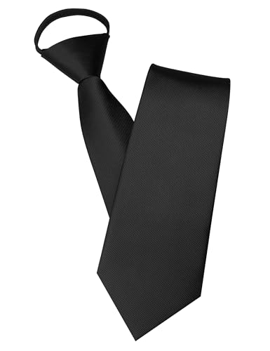 JEMYGINS Mens Solid Color Pre-tied Tie Adjustable Neck Tie
