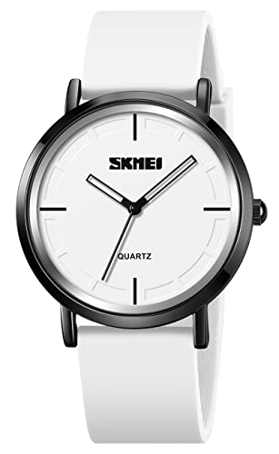 FANMIS Men's Fashion Minimalist Analog Quartz Watch Business Ultra-Thin Sports Military Watch Waterproof Calendar for Unisex Outdoor Watch with Silicone Strap