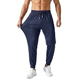 [Xrbvme] トレーニングパンツ メンズ 接触冷感 ジョガーパンツ 9分丈 筋トレ ジム ズボン トレーニングウェア ランニング アイスシルク 伸縮性 吸汗速乾 通気性 スポーツウェア 夏服 ネイビー-M