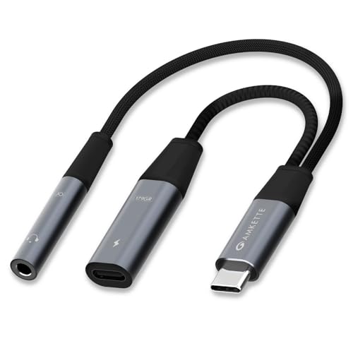 Image of Amkette Adapt Type-C to 3.5mm Audio Adapter with PD Standard Charging | Hi-Res DAC | Simultaneous Music & Charging | Aluminium Alloy Body, Braided Cable | Compatible with PD-Supported Type-C Devices