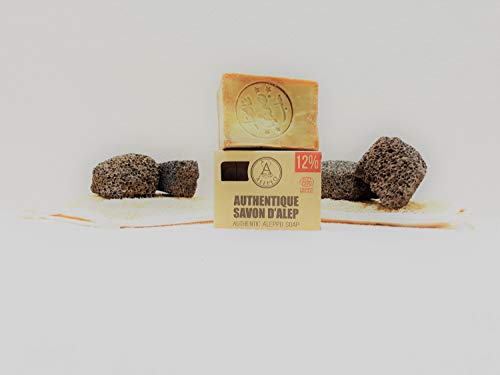 ALEPEO | Jabón de Alepo | Jabón natural con 12% de aceite de laurel para el cuerpo y el cabello | 100% Vegano, hecho a mano, sin aceite de palma, sin plástico | ECOCERT COSMOS NATURAL Cover