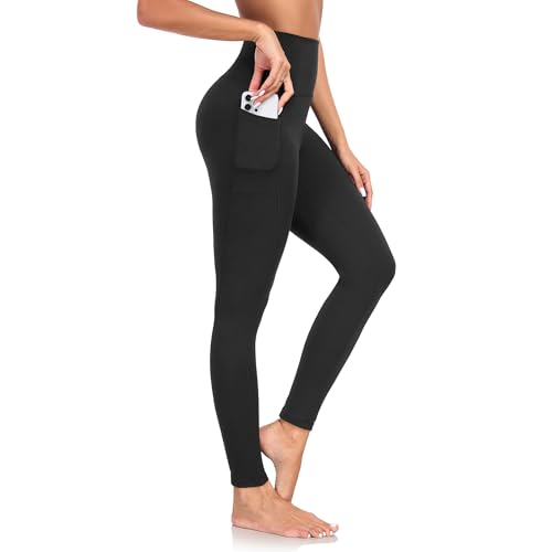 Vimbloom Leggings for Women UK with Pockets Yoga Pants High Waisted Opaque Sports Gym Leggings Tummy Control Workout Trousers