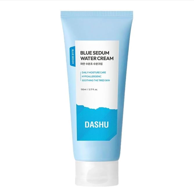 DASHU Blue Sedum Water Cream | Hydrating Face Cream Water Based Moisturizer for Face 8 Types of Hyaluronic Acids | Lotion for Men 5.07 fl oz