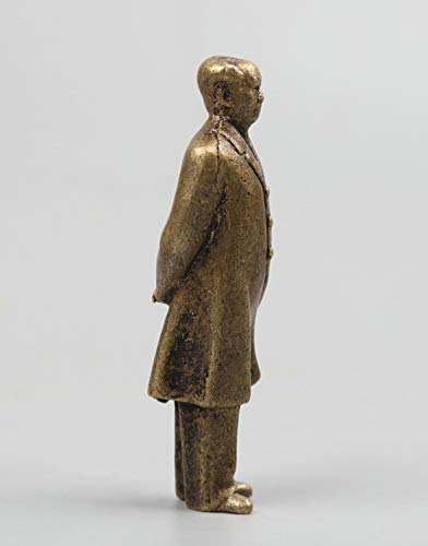 Estatua pequeña de Mao Zedong de bronce grabado miniatura 4