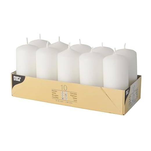 Papstar 17915 - Velas, 10 unidades, color blanco