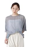 [ナノ・ユニバース] 楊柳 チェック シアー カット Tシャツ レディース F 110 ブルー 673-5124310