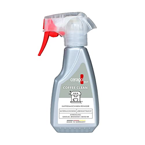 ceragol ultra Coffee Clean Reinigungs-Spray – Sprüh-Reiniger für Kaffee-Maschinen, Kaffee-Vollautomaten und Siebträger, flüssiger Kaffeefettlöser, 250 ml