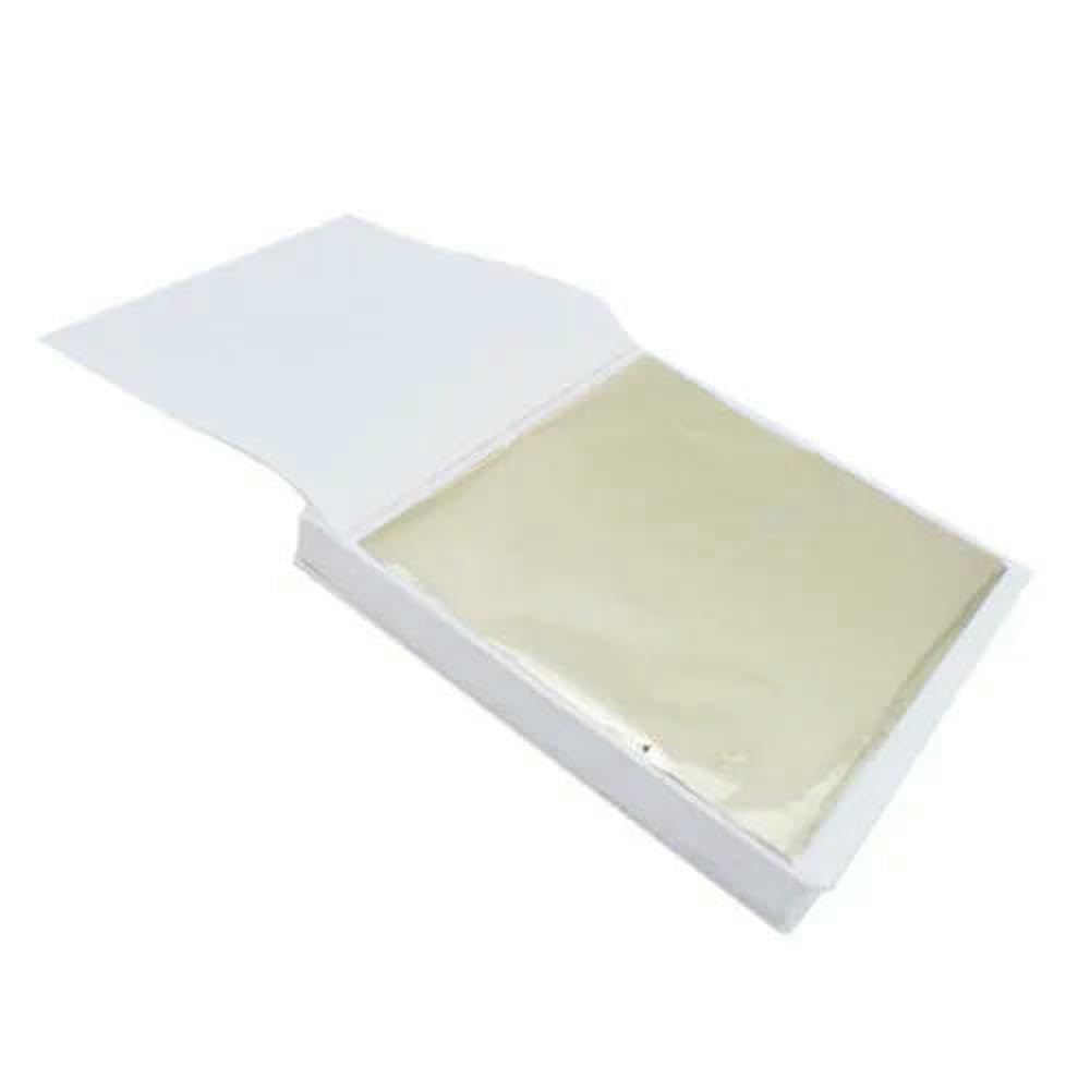 Gold Leaf Sheets, Multicolor Gold Leaf Foil Transfer Sheets 100 Pack For Crafts Gilding Decoration(Champagne Silver)