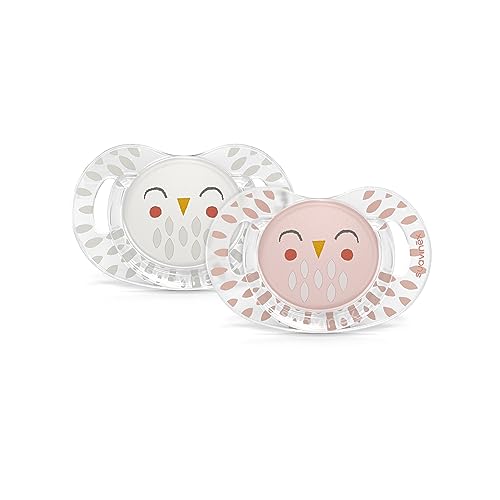 Image of Suavinex Bonhomia SX PRO Physiological Pacifier, Supports Breastfeeding Babies, Pacifiers 18+ Months, 2 Pack Baby Pacifier, Baby Accessories, (Pink /Beige)