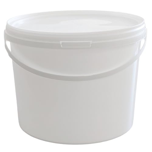 plasteo® – 3er-Set 10 L Eimer mit Deckel, Weiss, stapelbar, lebensmittelecht