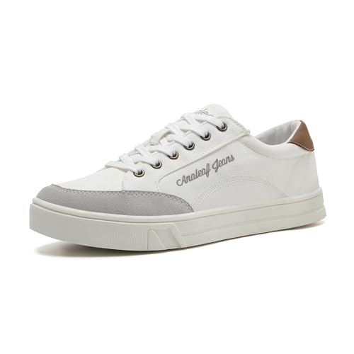 Zapatos de lona para hombre de estilo casual con cordones ANALEAF calzado cómodo textil