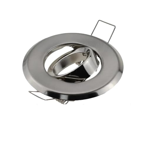Foco LED redondo empotrado para techo en acabado cromo, pack de 4 soportes de lámpara portalamparas