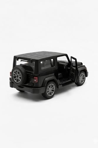 Image of Thar Diecast Matel Toy Car For Kids 1:32 Scale with Pull Back Action | Openable Doors Mini Jeep SUV Model Vehicle with Lights & Sound | Collectible Toy Car Gift for Kids Boys Girls 3+ Die Cast (Black)