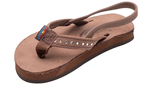 Image of Rainbow Sandals Kid's Single Layer Premier Leather w /Narrow Crystal Strap