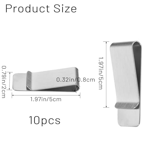 Small Men's Slim Money Clip Stainless Steel Money Clip Metal Credit Business Card Holder 10PCS Wallets Clips Pocket Cash Wallet for Cash and Credit Card Minimalist Front Pocket Wallet Clips2