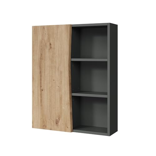 Vicco Armoire Murale Willow, Artisan, 56x70cm avec 3 Compartiments Ouverts, adapté au Montage Mural et à différentes Tailles de Salle de Bain