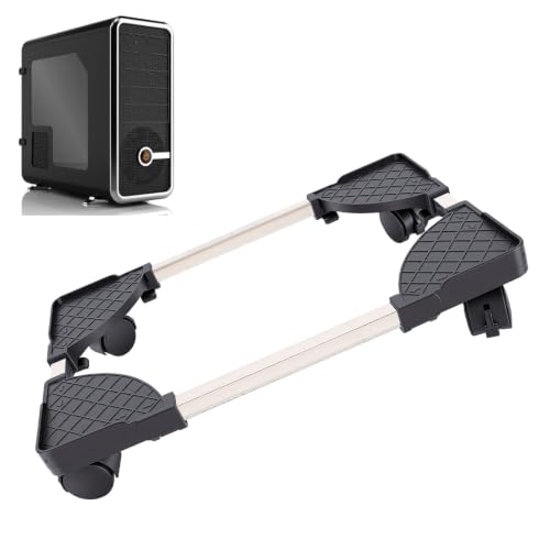 Soporte para torre de computadora Luocute, soporte móvil ajustable con 4 ruedas bloqueables para la mayoría de torres de PC bajo escritorio (Negro) miniatura 7