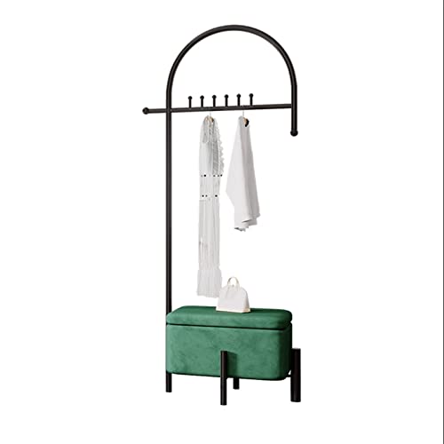 Perchero de Pie Perchero de hierro for suelo, perchero for dormitorio, perchero de almacenamiento de madera for el hogar, perchero for colgar ropa, perchero multifuncional Perchero para Abrigos ( Colo