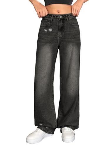 EMMIOL Womens Baggy Jeans Wide Leg Mid-Low Rise Boyfriend Loose Denim Pants Y2K 90S Outfits
