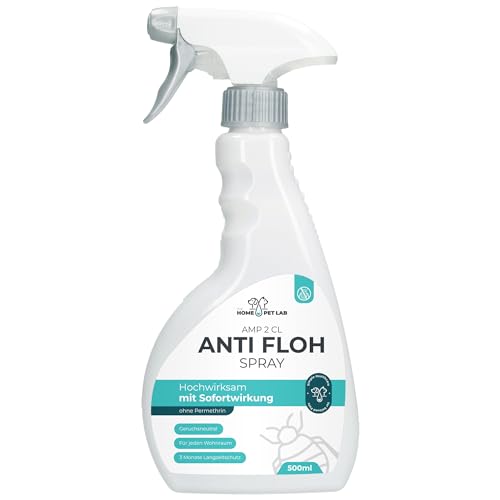 The Home Pet Lab Anti Floh Spray - AMP 2 CL - für Wohnung und Möbel - Anti Flohmittel als Umgebungsspray gegen Flöhe im Haushalt bei Hunden und Katzen