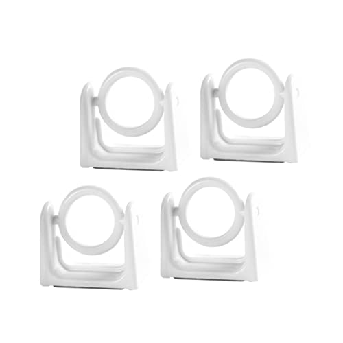 MUCKLILY 4pcs Nail Curtain Rod Holders Heavy Duty Brackets for Bathroom Living Room Kitchen Easy to Install Wall Mounted Curtain Rod Hooks and Stable Design