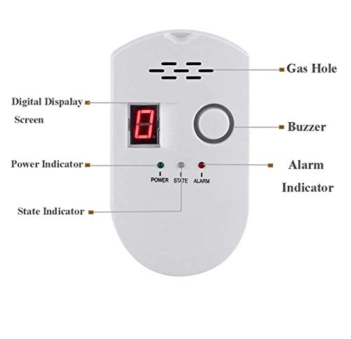 Natural Gas Detector, Gas Leak Detector, Home Gas Alarm Detector Household Propane Leak Detector for Home Kitchen, High Sensitivity Natural Gas Detector Propane Leak Detection - Thumbnail 6