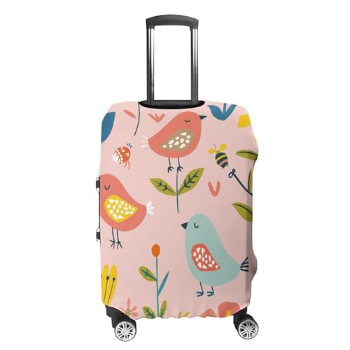 Cartoon Birds And Bees Luggage Cover, Washable Elastic Suitcase Cover Protector Fit 18-32 Inch Luggage4