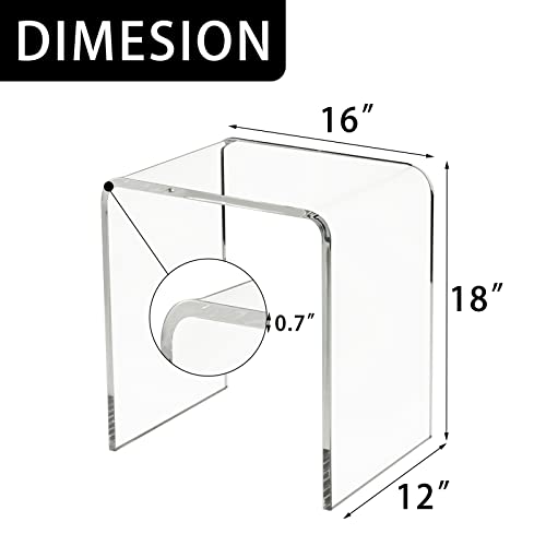 Vdgpwa Multipurpose Acrylic End Table Set Of 2, 16" L X 12" W X 18" H X 3/5" Thick Transparent Side Table, Clear Coffee Table Nightstand For Living Room, Bedroom And Office (Clear) #TOP2