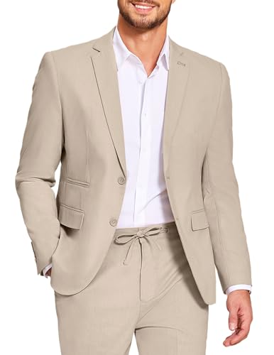 COOFANDY Men's 2 Piece Linen Suit Set