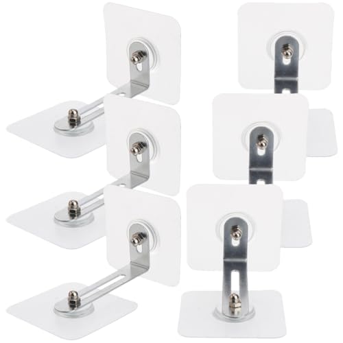 Anclajes adhesivos antivuelco de acero inoxidable para fijar armarios y estantes (6 piezas)