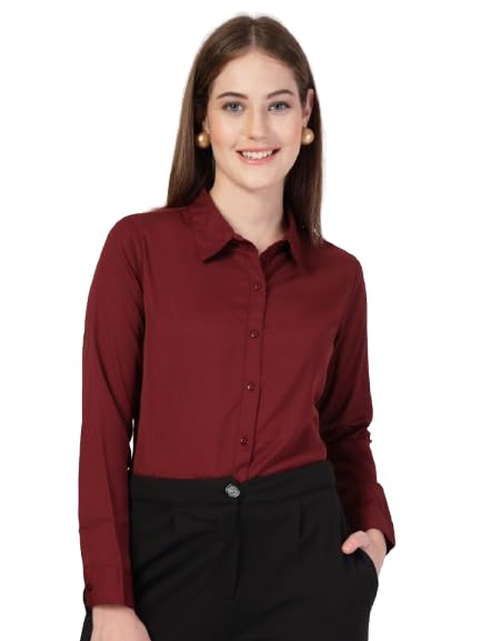 Image of Style Quotient Women Solid White Polymoss Regular Formal Shirt