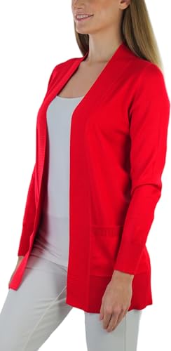 Image of ToBeInStyle Women's Long Sleeve Rib Banded Open Sweater Cardigan