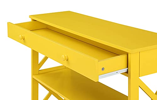 Image of Convenience Concepts Oxford 1 Drawer Console Table with Shelves, Yellow