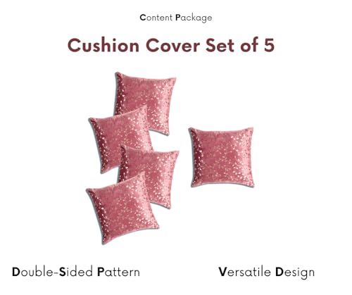 Image of RD TREND Premium Velvet Cushion Covers Set of 2 | Soft Decorative Throw Pillowcases for Sofa, Bed & Living Room | Cushion Cover 18 inch x 18 inch (45x45 cm) Dusty Rose