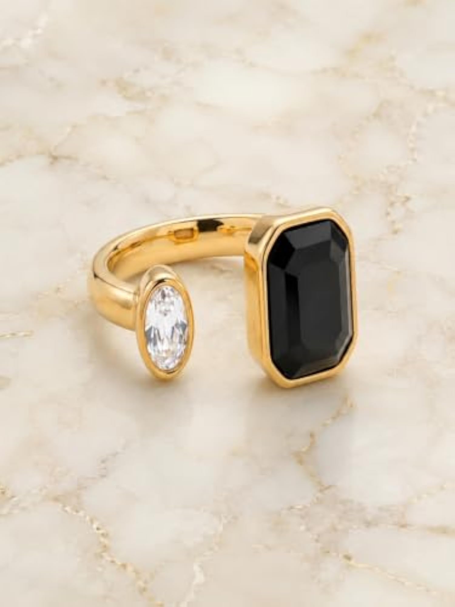 Women's Eclipse Duo Noir Ring, Elegant Design
