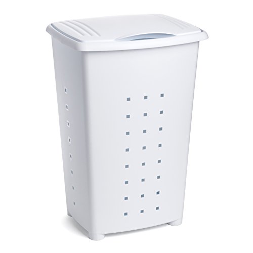Tatay Millenium Cesto para Ropa Sucia con Tapa 60 l de Capacidad plástico Polipropileno, Blanco, 43 x 35,5 x 64 cm Cover