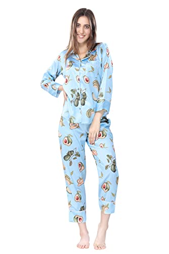 Image of PIU Women's Satin Full Sleeves Nightsuit Set