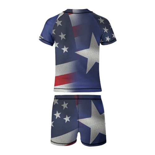 USA and Puerto Rico FlagsChildren's Casual Swimsuit Set - Simple and Versatile7-9Y（120cm）4