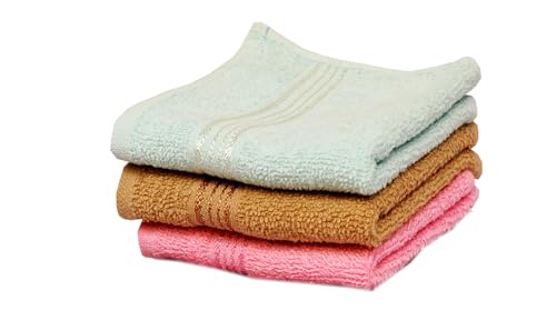 Image of Space Fly Cotton Fresh Loom Face Towel for Women | Towel Hanky for Men | Baby face Towels Newborn | Soft Hand Napkins for Women | Napkins for Hand Towel Small | Small Napkins for Face Towel Set of 3