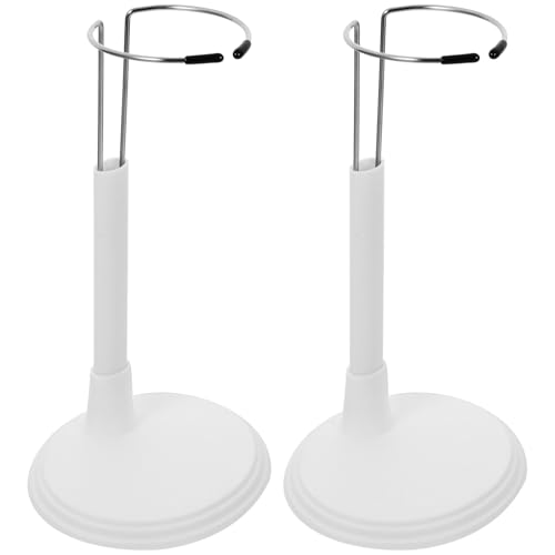 Parliky Soporte Creativo para Muñecas de Pvc Blanco, Resistente y Que Ahorra Espacio, 2 Piezas para Exhibición y Almacenamiento en Casa