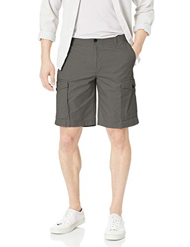 IZOD Men's Solid Rip-Stop Cargo Short, Smoked Pearl, 30