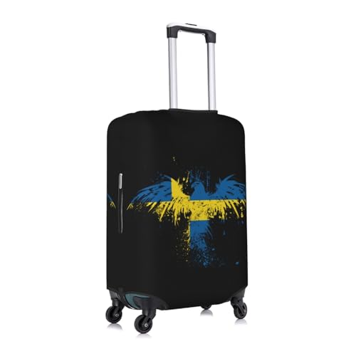 Sweden Swede Swedish Eagle Flag Travel Luggage Cover Washable Suitcase Case Suitcase Protector Fit Luggage Cover X-Large3