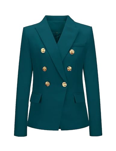 Aqua Double-Breasted Blazer