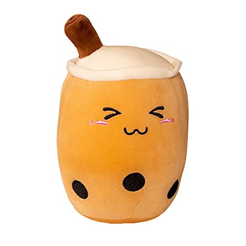 Uposao Bubble Tea - Peluche Boba de peluche, 24 cm, diseño de dibujos animados, divertido cojín de leche, taza de té, cojín para niños, regalo de cumpleaños para niños y niñas, color marrón #2 Cover